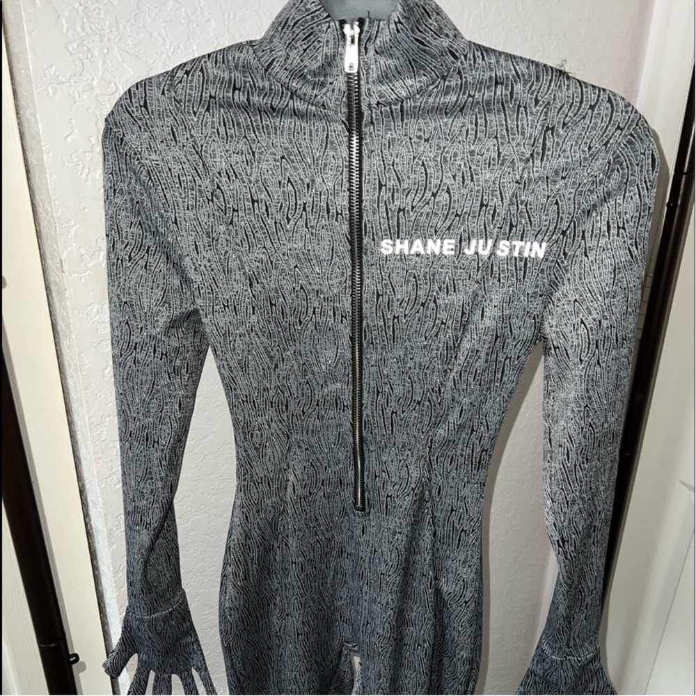 Shane Justin Gray Gloved reflective Zip-Up Jumpsuit